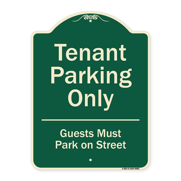 Designer Series-Tenant Parking Guests Park On Street Heavy-Gauge Aluminum, 24" x 18", G-1824-9882